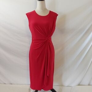 Women's Taylor Red Plus Sheath Ruched Jersey Dress Size 6